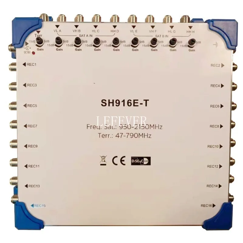 Gain Adjustable SATELLITE MULTISWITCHES  Switch 9-in 16-out Multiswitch Amplifier