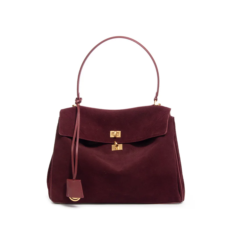 

Retro Suede Women Shoulder Bag Fashion Retro Large Crossbody Rodeo Bags Kellys Handbag Nubuck Leather Totes Luxury Lady Handbags