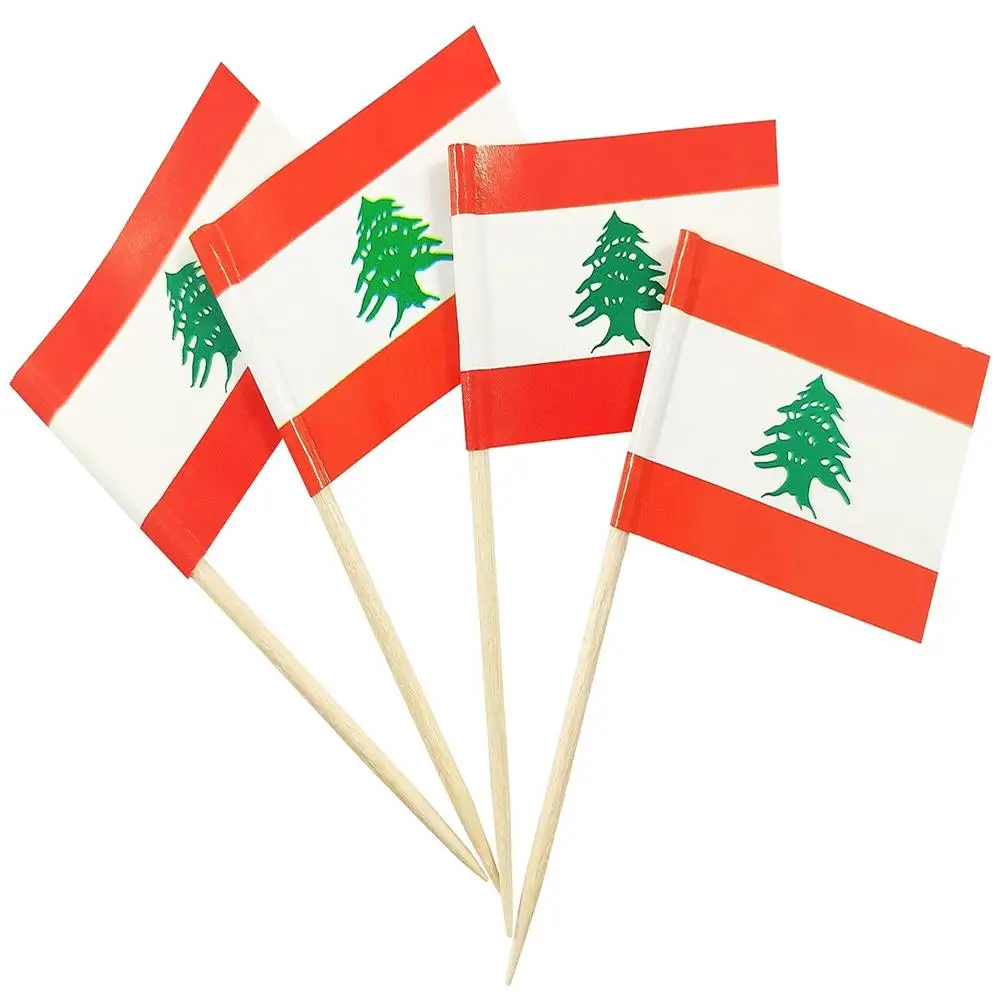 300 pcs Lebanon Toothpick Flag For Food Picks Dinner Cake Toothpicks Cupcake Decoration Fruit Cocktail Sticks Party Supplies