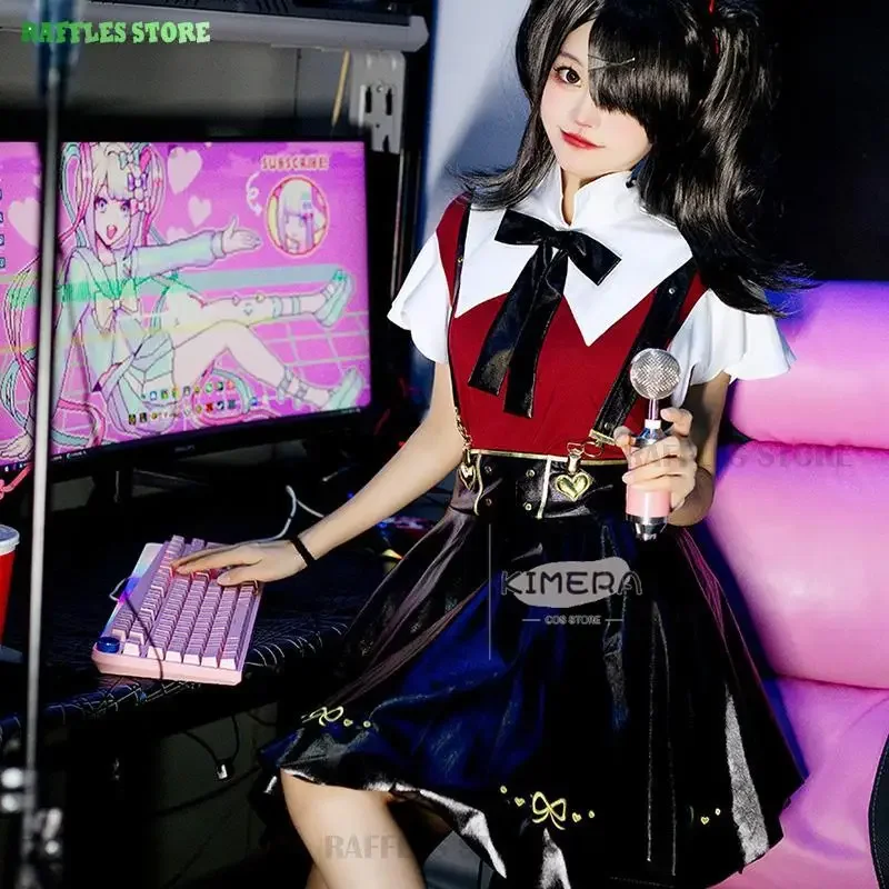 Spiel bedürftige Mädchen Überdosis Kangel Ame-Chan Cosplay Kostüm bedürftige Streamer Mädchen Gothic Lolita schwarz Kleid Halloween Phantasie Cosplay