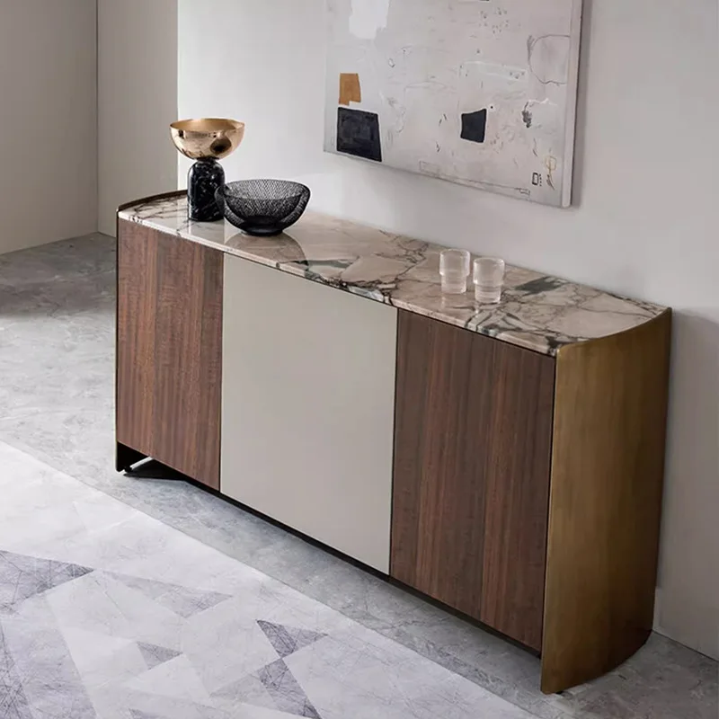

Italian light luxury marble dining side cabinet, living room porch cabinet, modern minimalist modern minimalist decorative