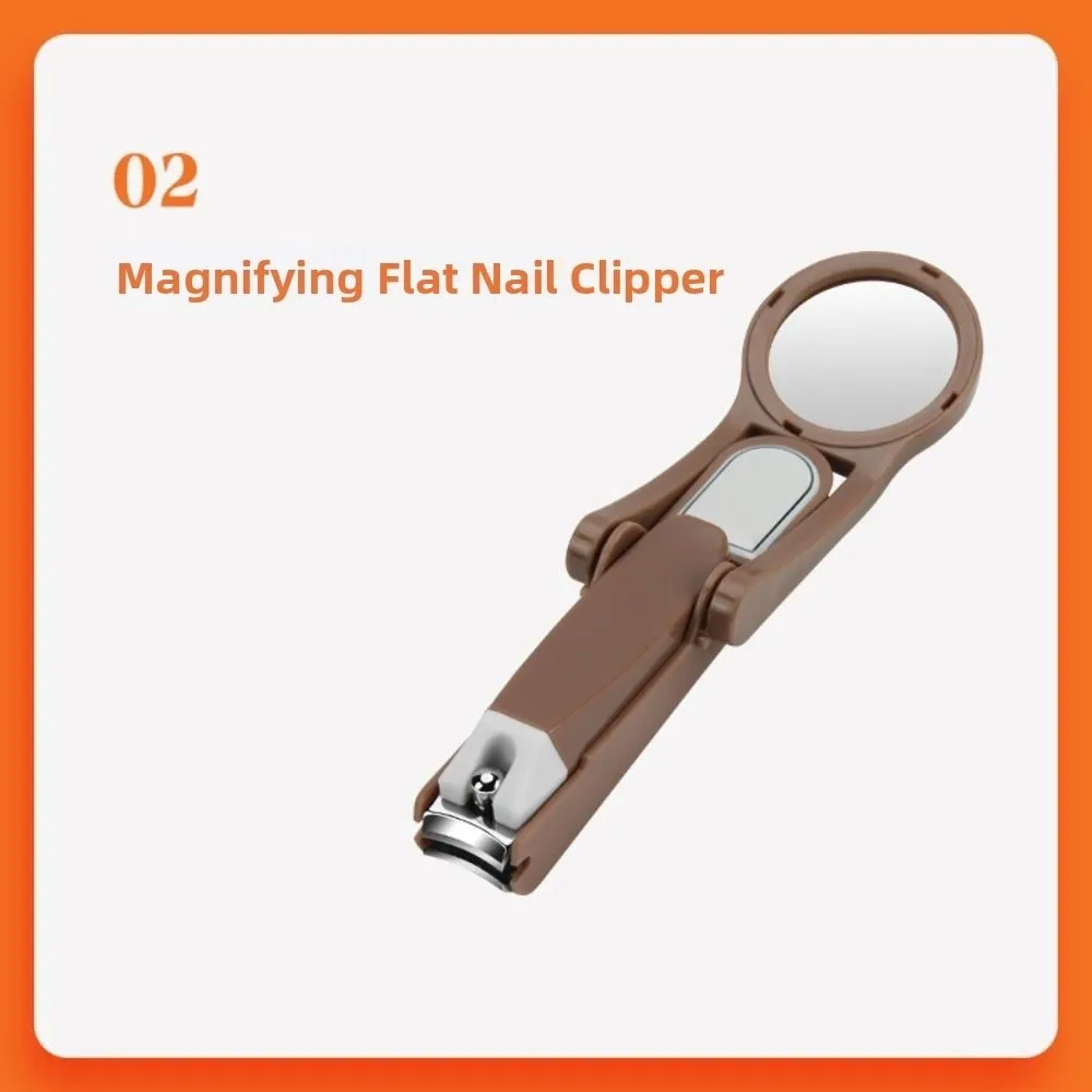 مقص أظافر مبتكر مع عدسة مكبرة من الفولاذ المقاوم للصدأ، مقص أظافر حاد ومتين مضاد للرذاذ، احترافي #5