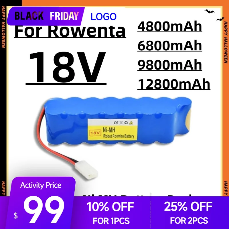 Suitable for-Rowenta 18V NiMH Battery Pack 9800mAh CD Vacuum Cleaner RH8771 or Tefal Cyclone Extreme Vacuum Cleaner Battery P102