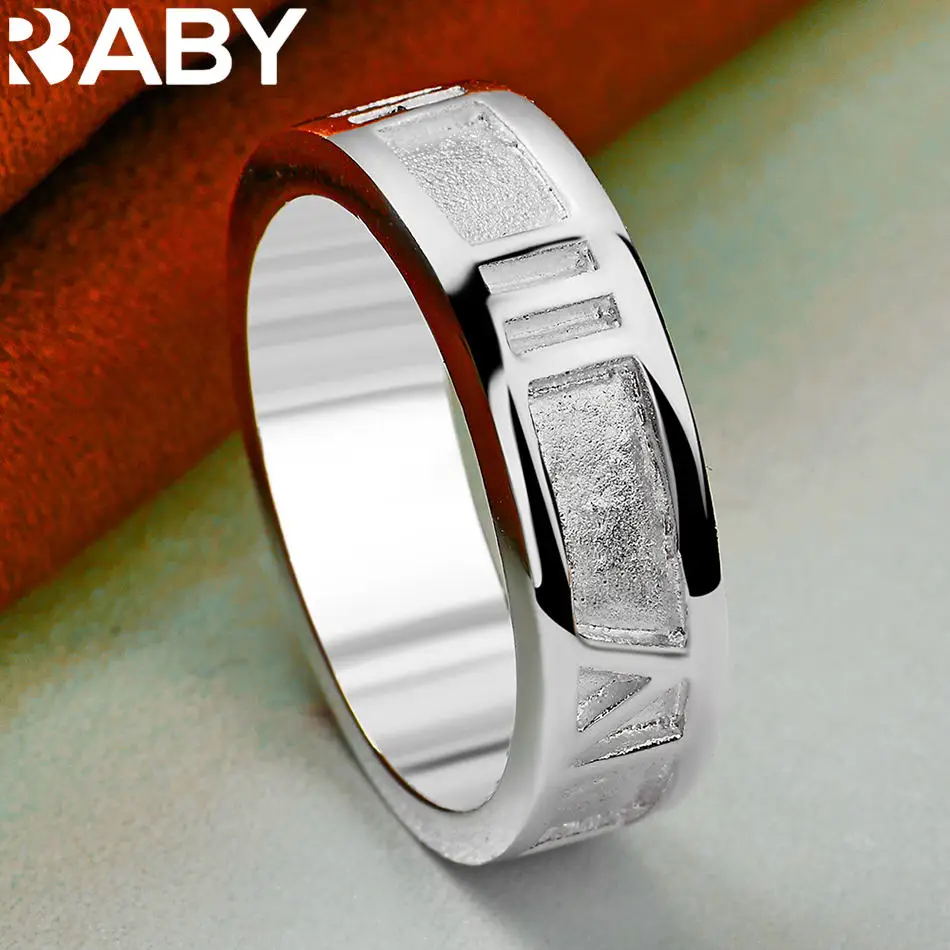 URBABY 925 فضة حجم 7-10 خاتم هندسي للنساء الرجال مجوهرات الأزياء سحر نعمة الزفاف إكسسوارات الخطوبة