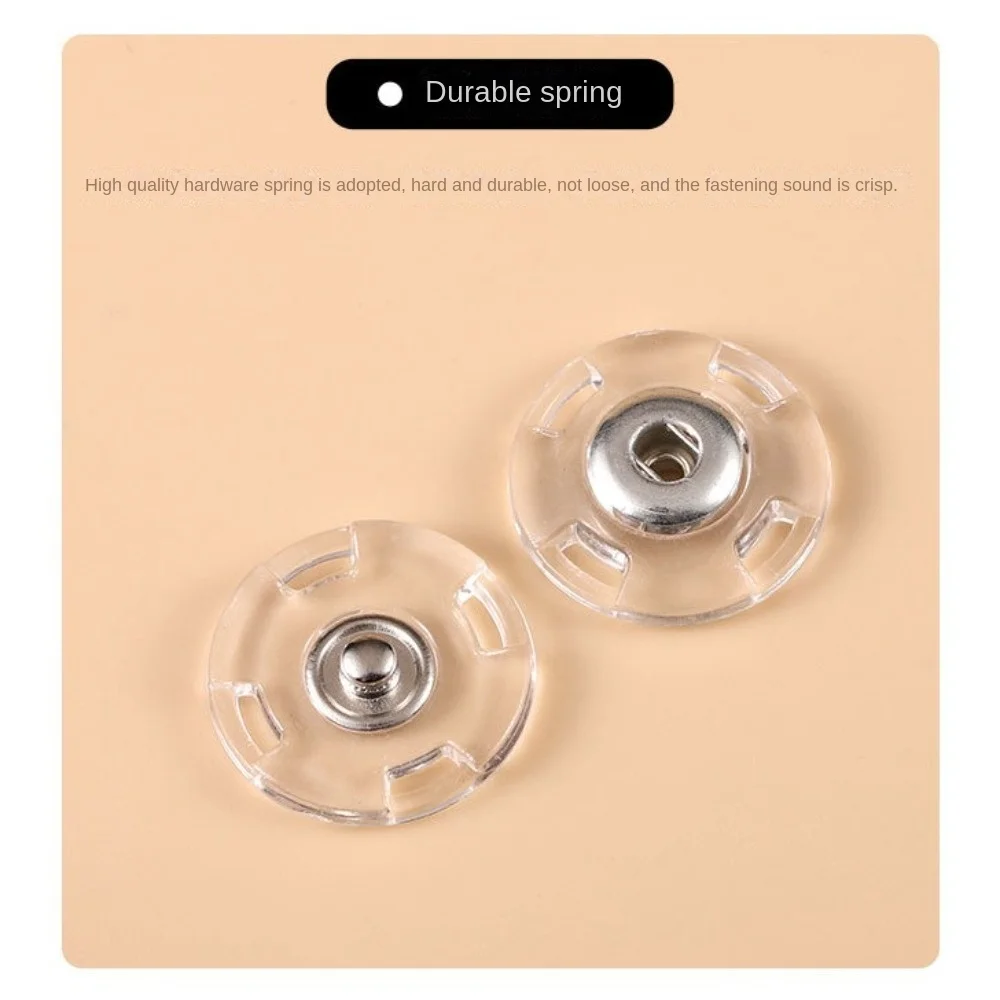 10Pcs Transparent Fastener Sewing Accessories Invisible Acrylic Press Stud Round DIY Snap Button