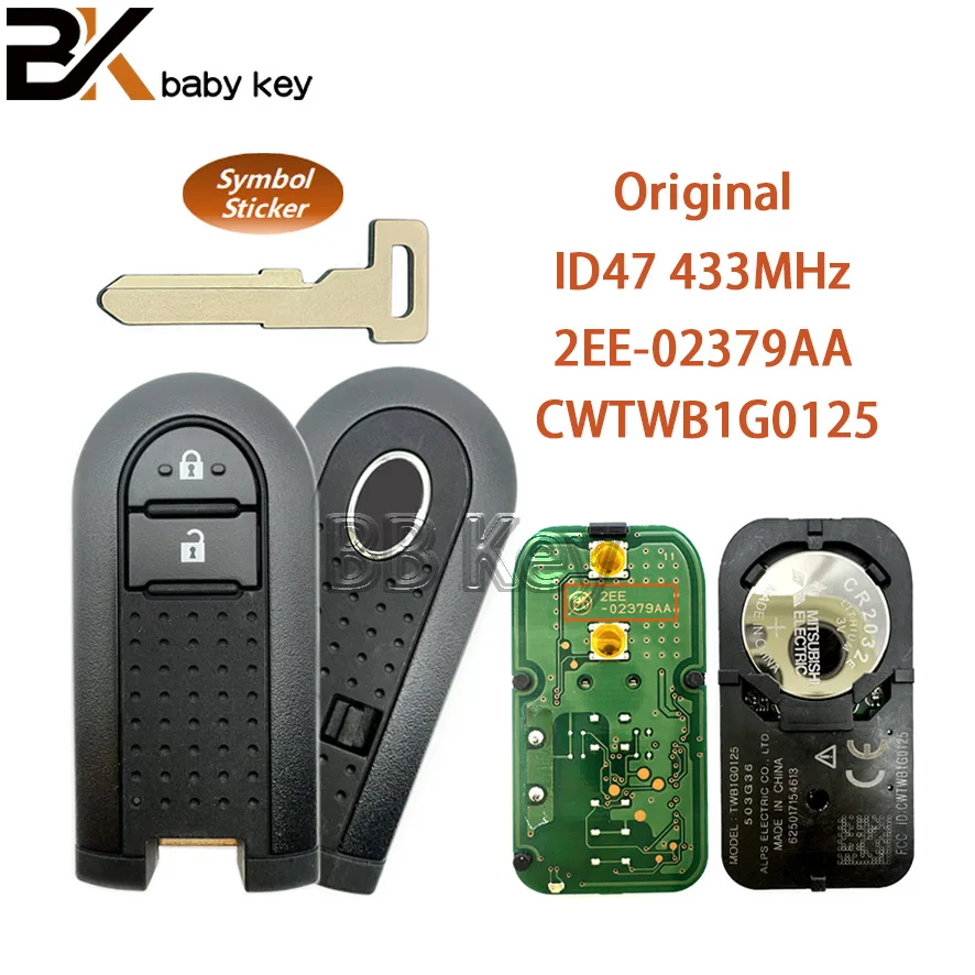 

BB Key Original 2EE-02379AA CWTWB1G0125 2B Smart Key ID47 433.92MHz FSK For 2018 2019 2020 2021 Toyota Rush Daihatsu Terios