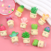 1/3/6pcs Random Color Resin Cactus Shaped Decorative Buckle, Used for DIY Beach Bags, Summer Decorative Accessories