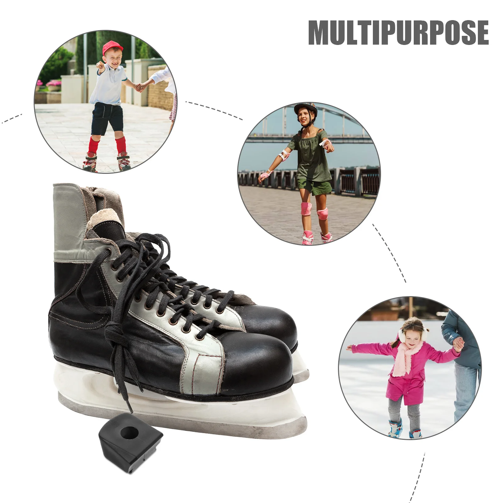 سدادات أصابع التزلج الدوارة المدمجة، مجموعة واحدة من فرامل التزلج الأمامية، كتلة فرامل متينة لتوقف الزلاجات الاحترافية