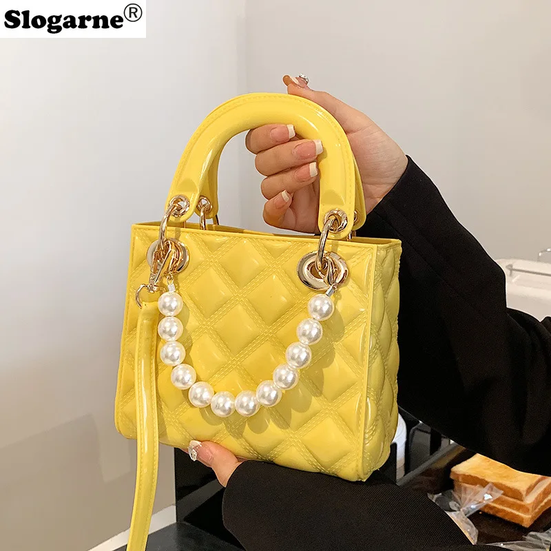 

Женская модная жемчужная сумка, большая вместимость, новинка 2025, женская прозрачная сумка из искусственной кожи, модная сумка через плечо для девочек