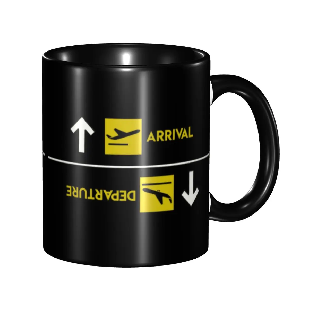 Aviation Departures Arrivals Coffee Mug DIY Customized Aviation Aviator Plane Ceramic Mug Creative Gift