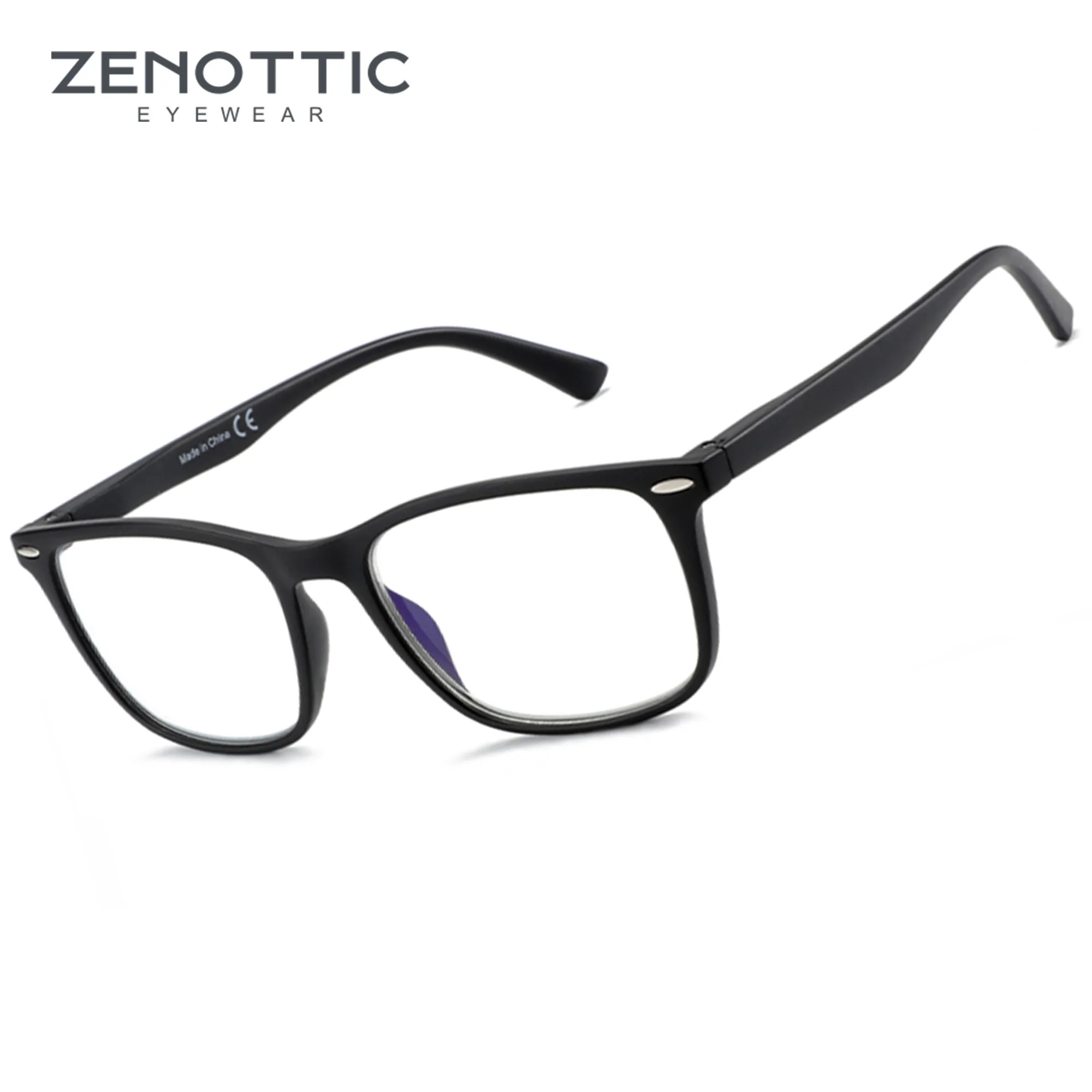 ZENOTTIC Fashion Square Reading Glasses Men Anti Blue Light Blocking Eyeglasses Computer Readers with Spring Hinge