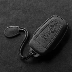 Leather Car Key Case for 2019 2020 Ford Mustang Explorer Edge Fusion Mondeo F150 F250 F350 F450 F550 Fob Suede Auto Accessories