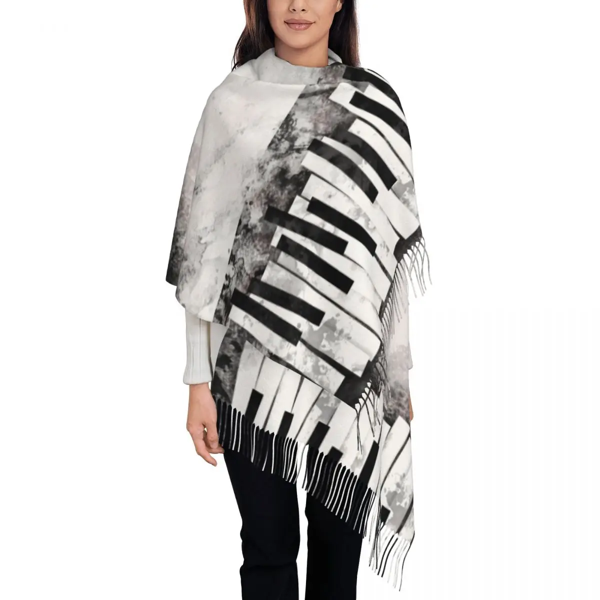 Music Note Piano Women's Soft Scarf Warm Soft Scarf Winter Halloween Shawl