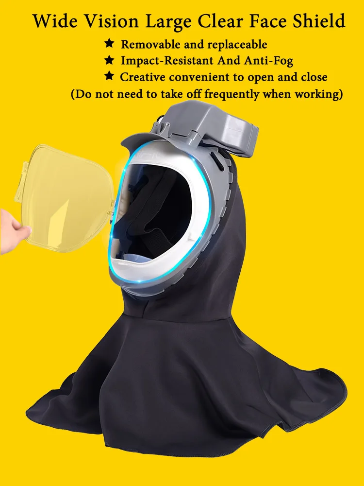 Full Cover Electric Powered Air Supply Dust Mask Hat Dustproof Hood ...