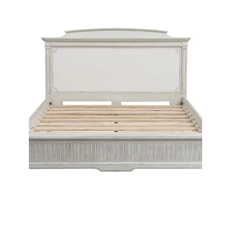 

Solid wood princess bed American warm white cream wind double bed simple white bedroom furniture solid wood double bed