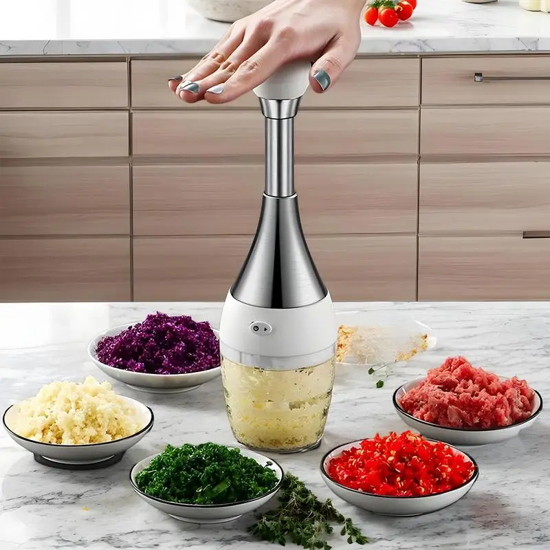 Manual Pressed Chopper Salad Dicer Cutter Vegetable Chopper Push-Press Hand Stainless Food Chopper Multifunctional Manual Veggie