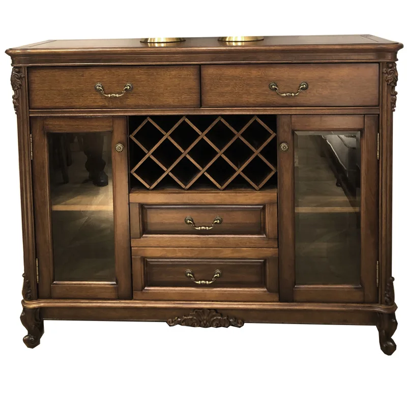 

American solid wood dining side cabinet porch locker wine cabinet tea cabinet cupboard cupboard multi-functiona