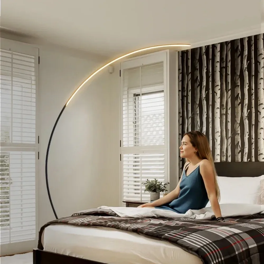 Imagem -06 - Minimalismo Led Floor Lamp Super Bright Reading Lamp Sala de Estar Quarto Cabeceira Vertical Lamp Piso Piano Luminária