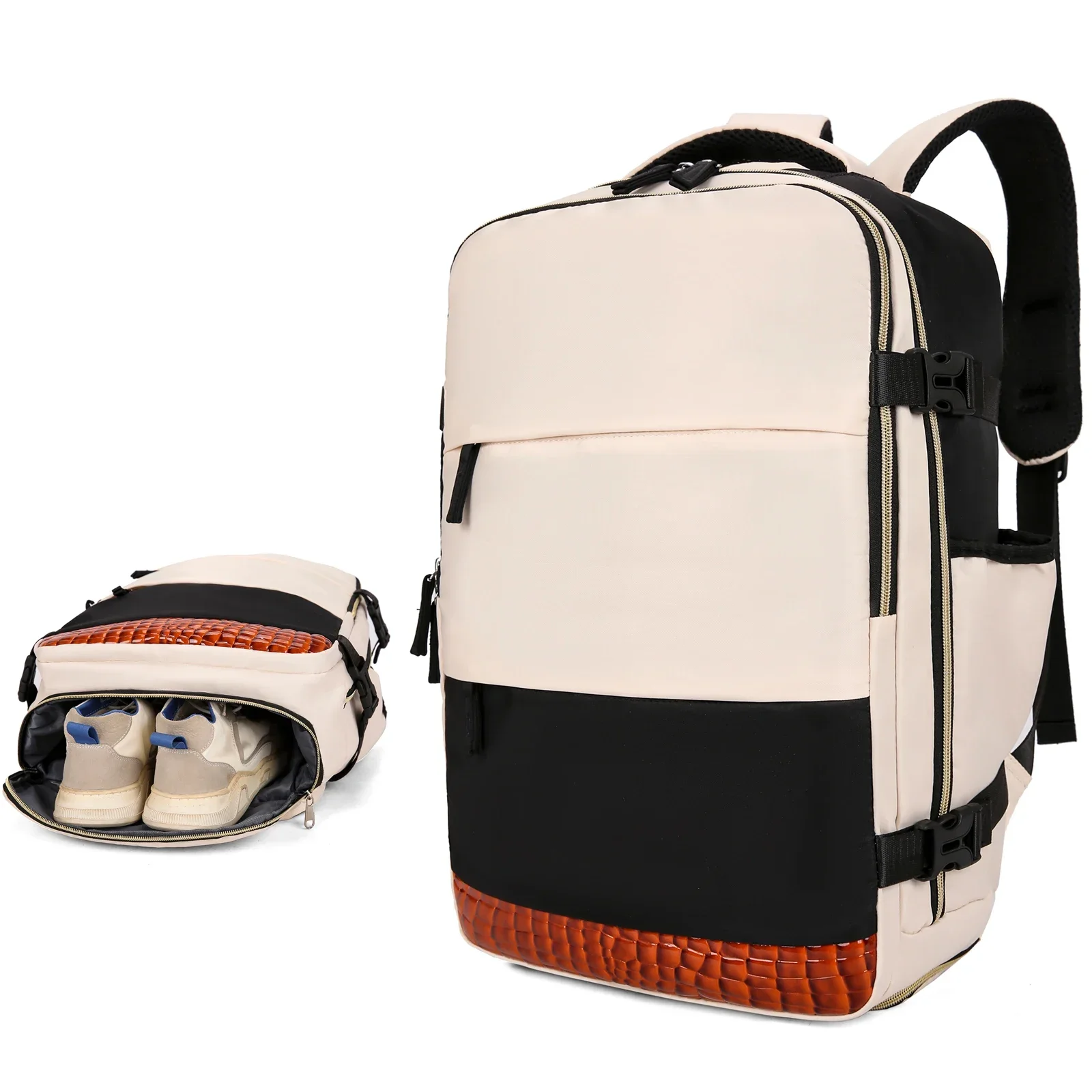 กระเป๋าเป้สะพายหลังเดินทางความจุขนาดใหญ่กระเป๋าเป้สะพายหลังแล็ปท็อปมัลติฟังก์ชั่นกีฬากลางแจ้งกระเป๋าเดย์แพ็คกระเป๋าสัมภาระพร้อมช่องใส่รองเท้า