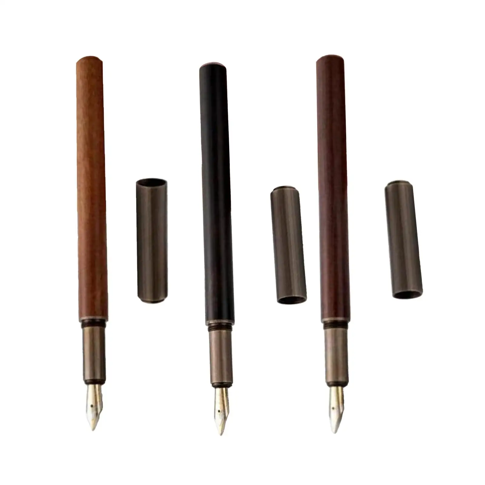 

Перьевая ручка с коротким абзацем, деревянная ручка для взрослых и детей, 0,5 мм, практичная карманная ручка