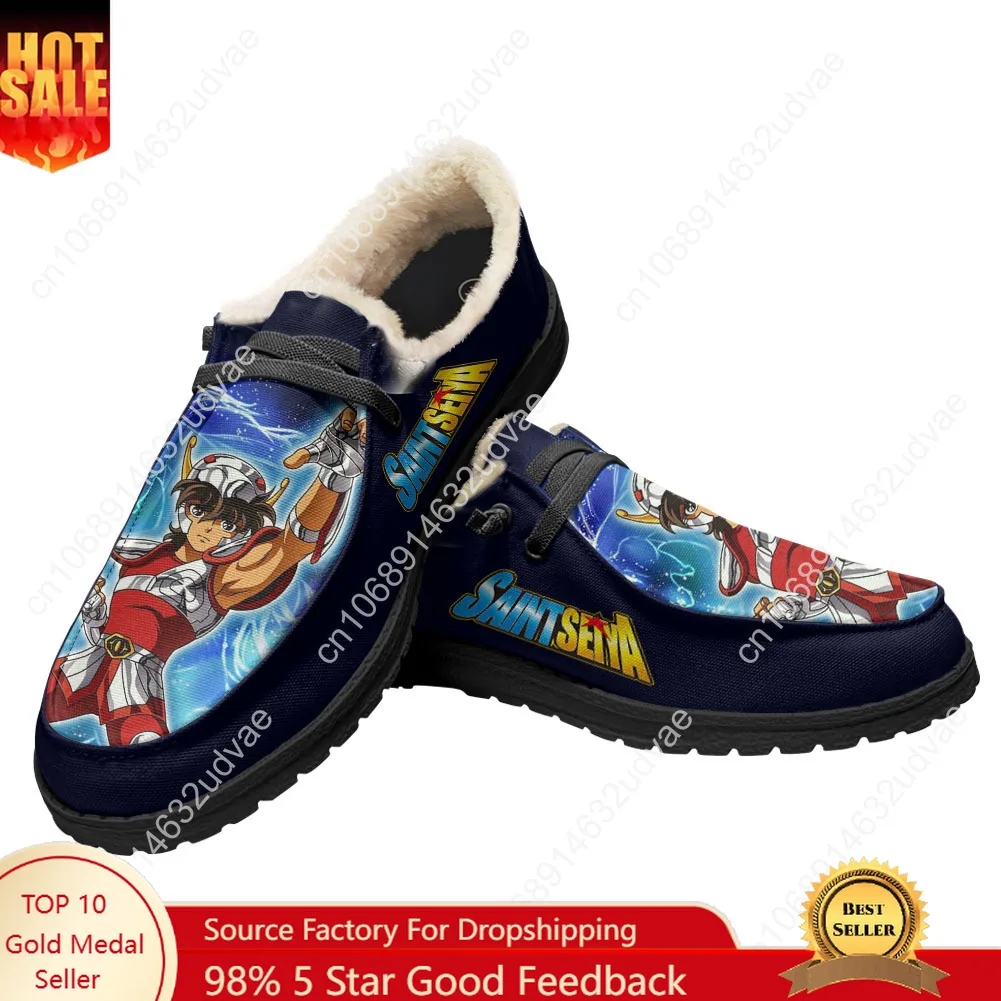 

Saint Seiya Casual Shoes Plush Flat Shoe Men Woman Breathable Casual Outdoor Lightweight Footwear Couple Custom Made Shoe