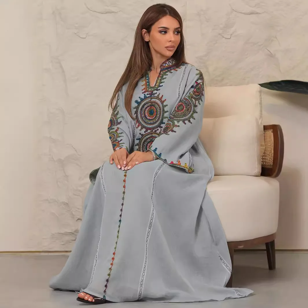 Luxury Sparkling Beaded Evening Dress for Women, Arab Dress, Muslim Robe, Embroidered Jalabiya, Middle Eastern Abaya Vest, New