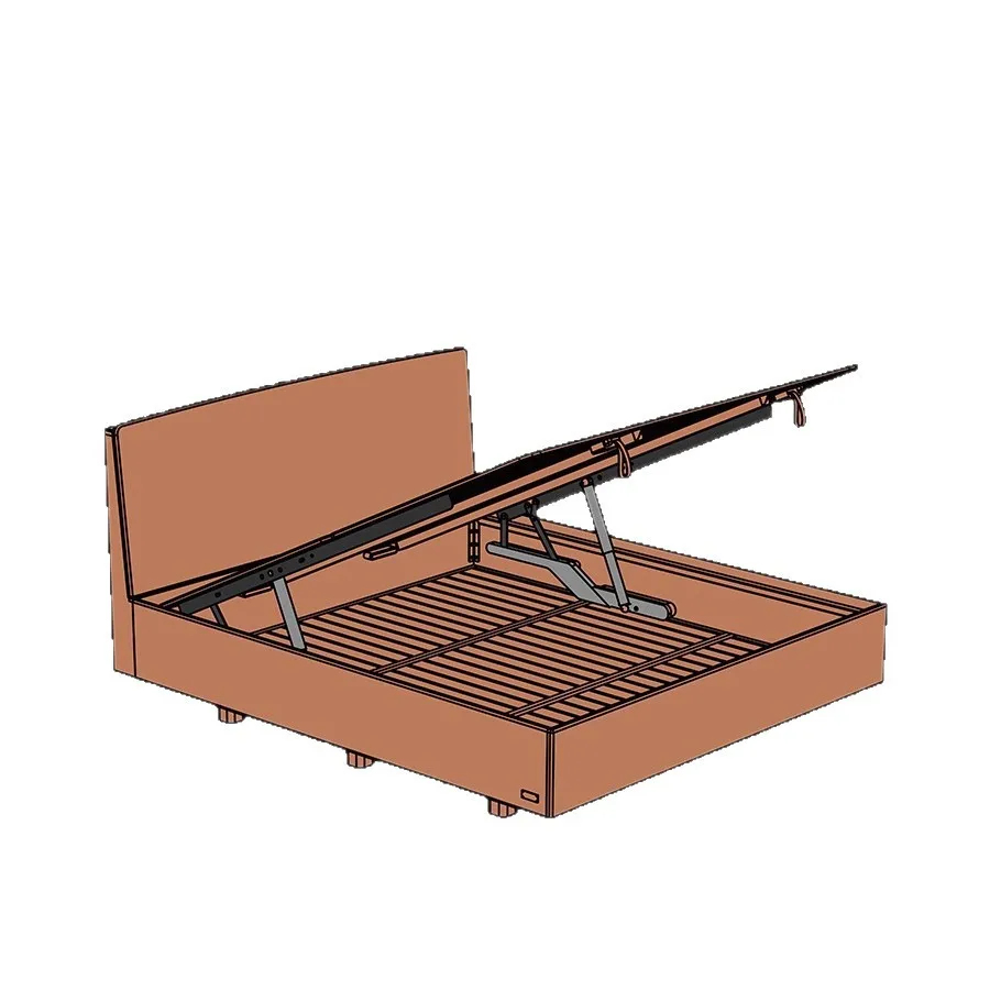 Suspension box cherry wood solid wood tall bed, household off-ground storage high box bed