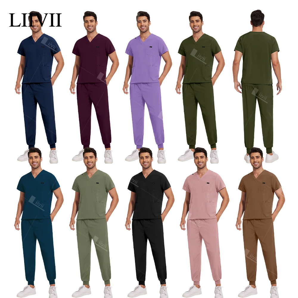 Unisex medizinische Uniformen chirurgische Uniformen Männer Frauen Pflege kleidung Arzt Arbeits kleidung klinische Pflege Top Hose einfaches Freizeit set