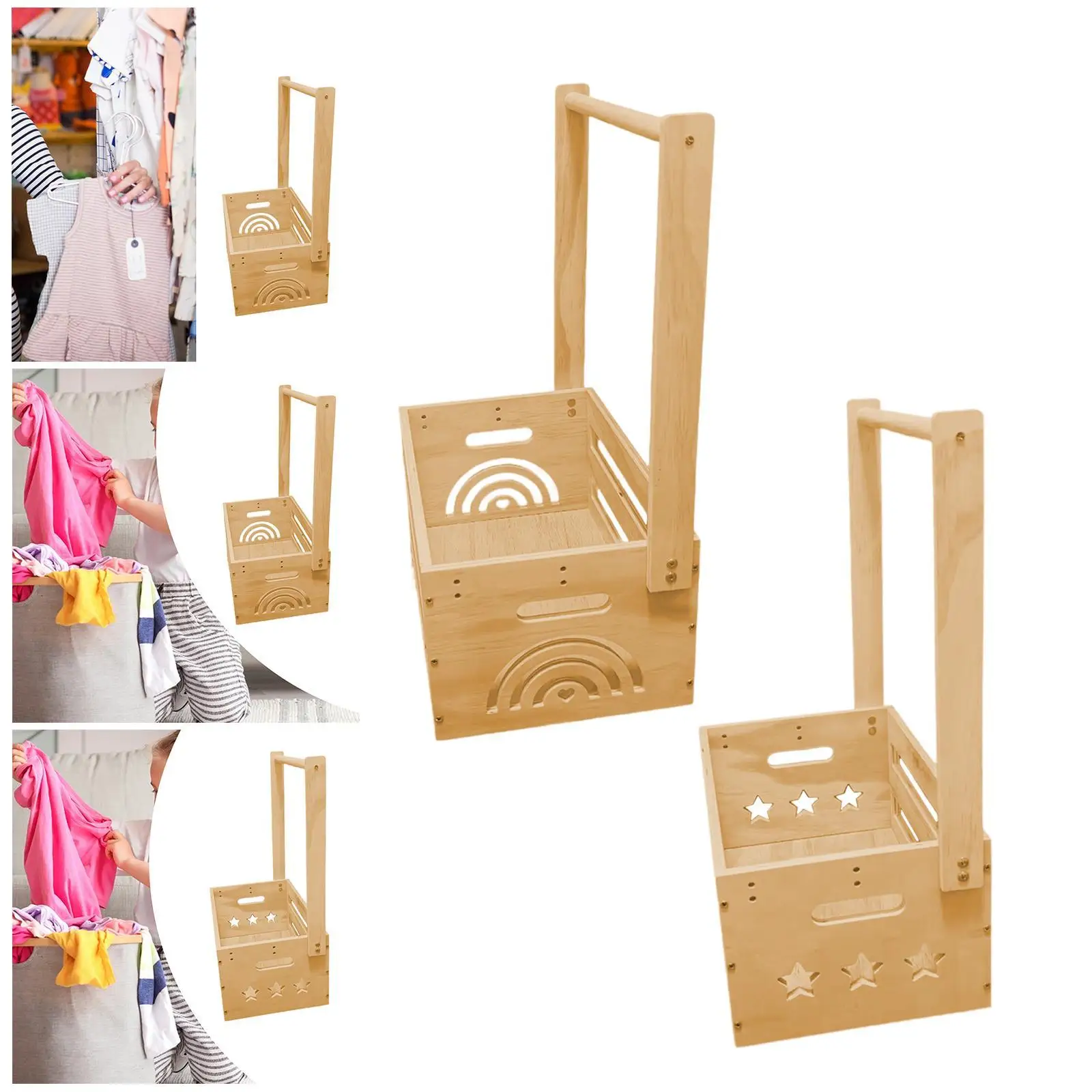 Wooden Baby Shower Crate Closet Easy Assembly Gift Packaging Box Storage Box Storage Crate Storage Basket for Newborns Toys