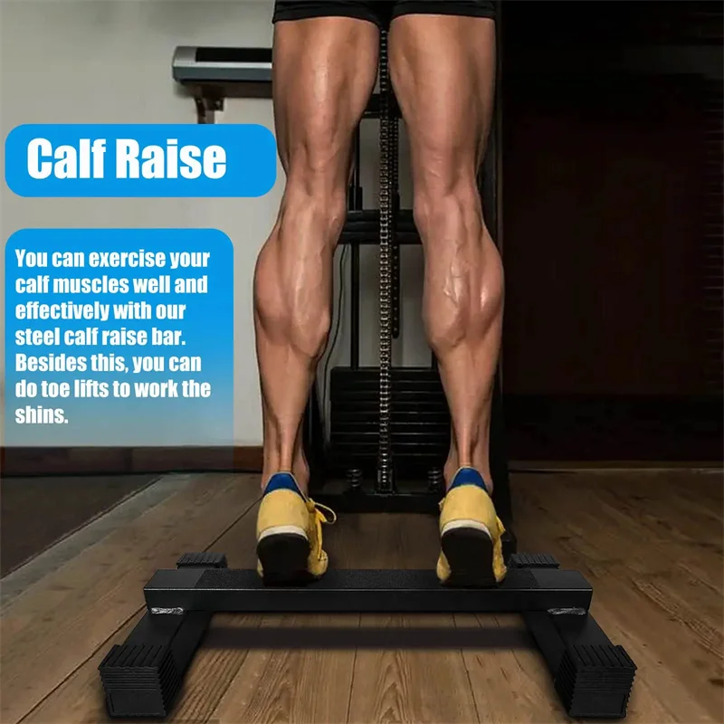 Calf Stretch Squat Feet Stretch Non-slip Solid Block Home Gym Steel Calf Lift Bar Standing Machine