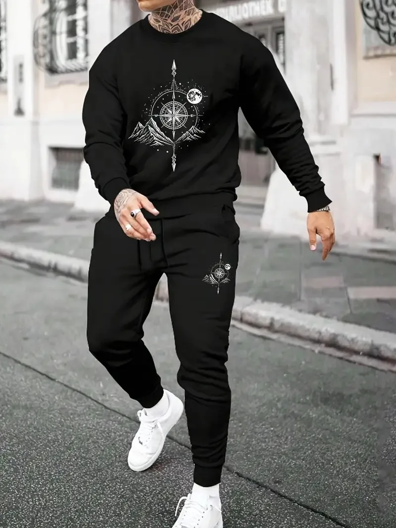 

The new men's hoodie set for Spring and Autumn 2025 features a casual, fashionable, soft and comfortable 3D pattern print