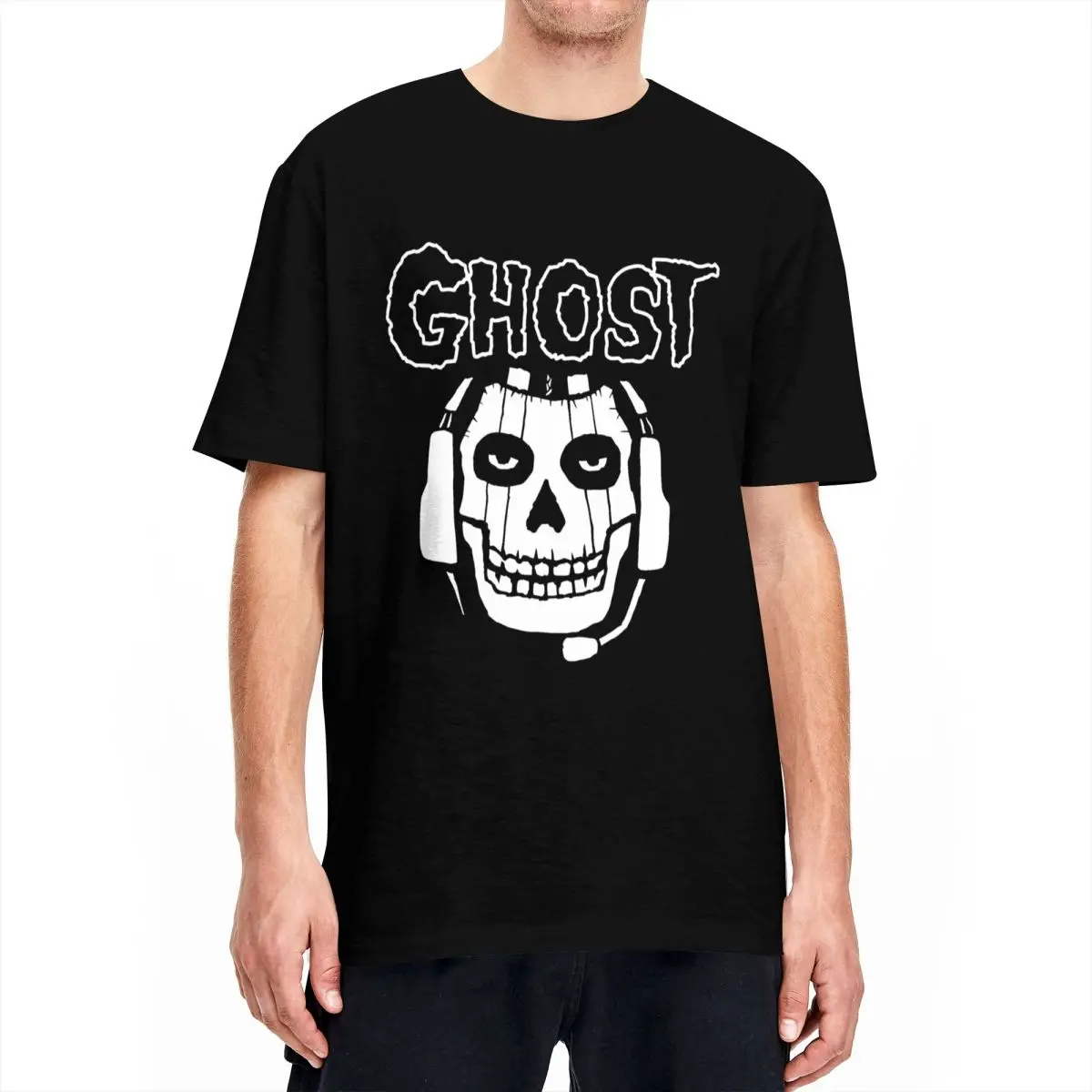 Retro Misfit Of Duty T Shirt Men Cotton Short Sleeve Modern Warzone Ghost Skull Crewneck Summer Clothes