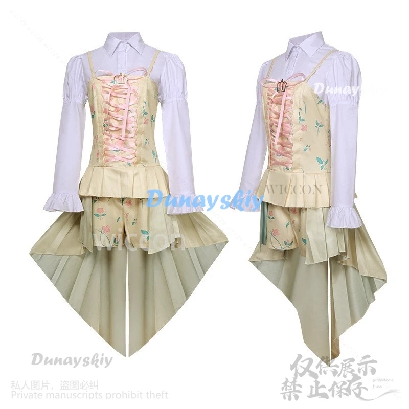 Anime Game Project Sekai PJSK 4th Cosplay Otori Emu Costume Yellow Dress Lolita Kawaii Cute Suit Wig For Halloween Customized