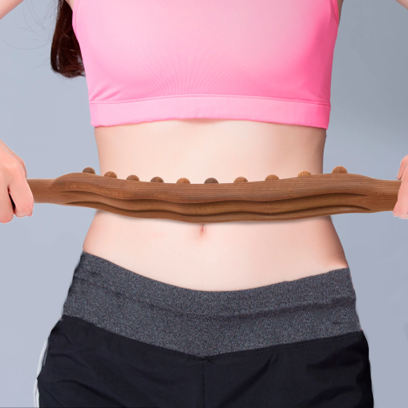 

Массажный ролик, 31 шт., деревянные бусины, массажная палочка для тела, эргономичная дуговая конструкция, ролик для мышц, массажер для брюшного пресса, ног