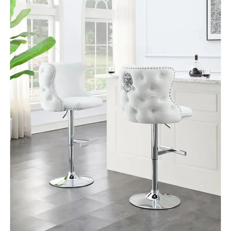 

Custom French Style Bar Stools Counter Height Coffee Home Restaurant Velvet Swivel High Stool Bar Chairs