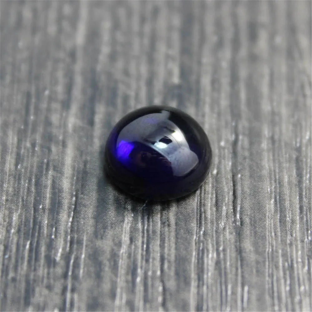 Joanlyn Sapphire Round Cabochon Smooth Polished Surface Round Sapphire Cabochon Flat Back Multiple Sizes to Choose C22S