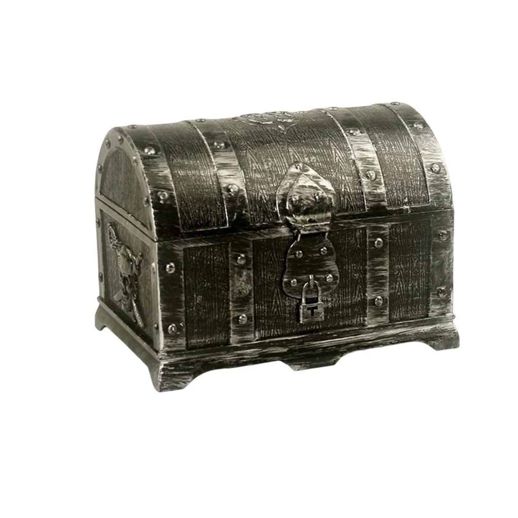 Pirate Treasure Chest Safe Convenient Storage Treasures Box Durable Pretend Toys Cosplay Themed Favors Gift Golden 1