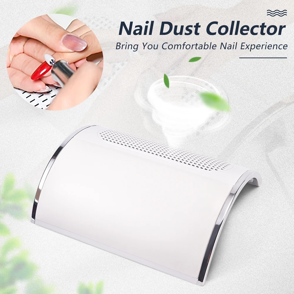 Nail Dust Collector Strong Suction Nail Vacuum Cleaner US Plug for Acrylic Nail with 3 Fan Manicure 2 Dust Collection Bags