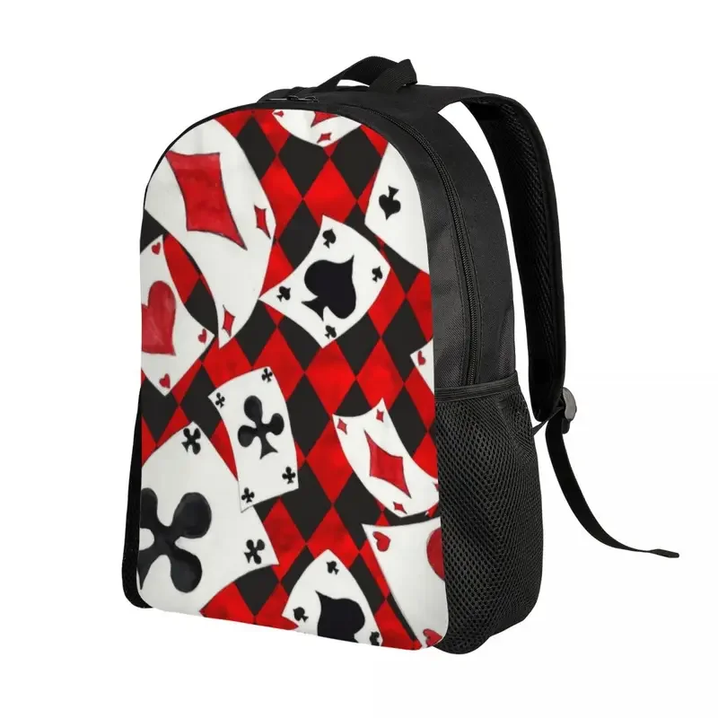 Cool Poker Playing Cards Pattern Backpacks College School Student Bookbag Fits 15 Inch Laptop Gambling Card Game Bags