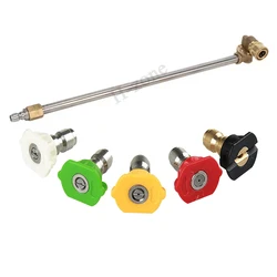 High pressure cleaning attachment rod with adjustable angle nozzles 16