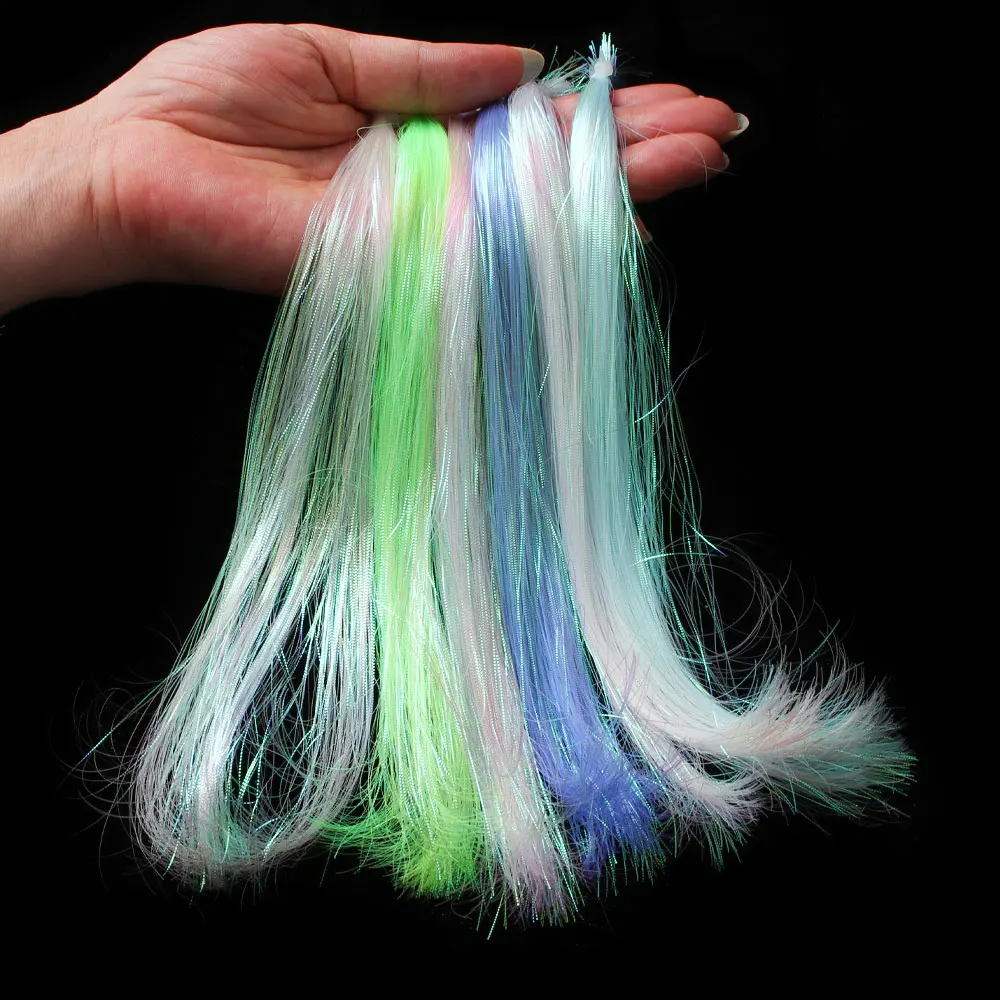 ICERIO 1/6Packs 0.2mm Corrugated Lateral Scale Flashabou Tinsel Jig Lure Bucktail Baitfish Minnow Streamer Fly Tying Material