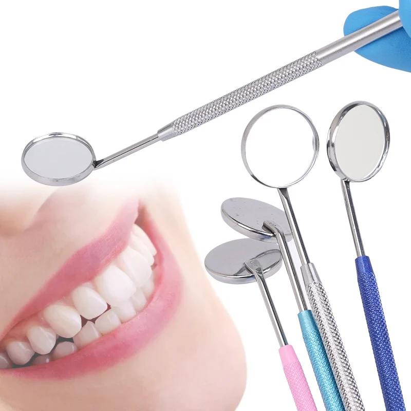 Dental Mouth Mirror Colorful Stainless Steel 16cm Oral Hygiene Detachable Dentist Clinic Teeth Whitening Inspection Mirror