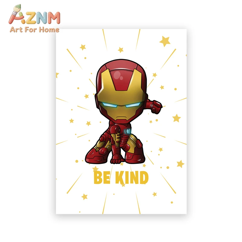 Pósteres de dibujos animados de Iron Man, Thor, Capitán América, Spider-Man, impresiones artísticas, citas inspiradoras, pintura en lienzo, decoración para habitación de niños