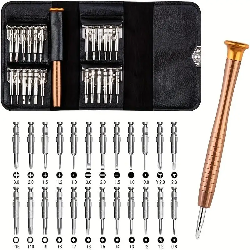 

Mini Precision Screwdriver Set 25 In 1 Electronic Torx Screwdriver Opening Repair Tools Kit For iPhone Camera Watch Tablet PC