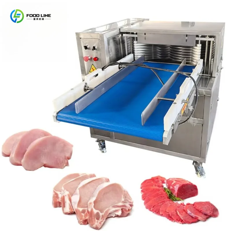 Customized Automatic Industrial Grade Slicer Stainless Steel Blade For Beef Chicken Salmon Duck Fresh Meat Fish Cutting