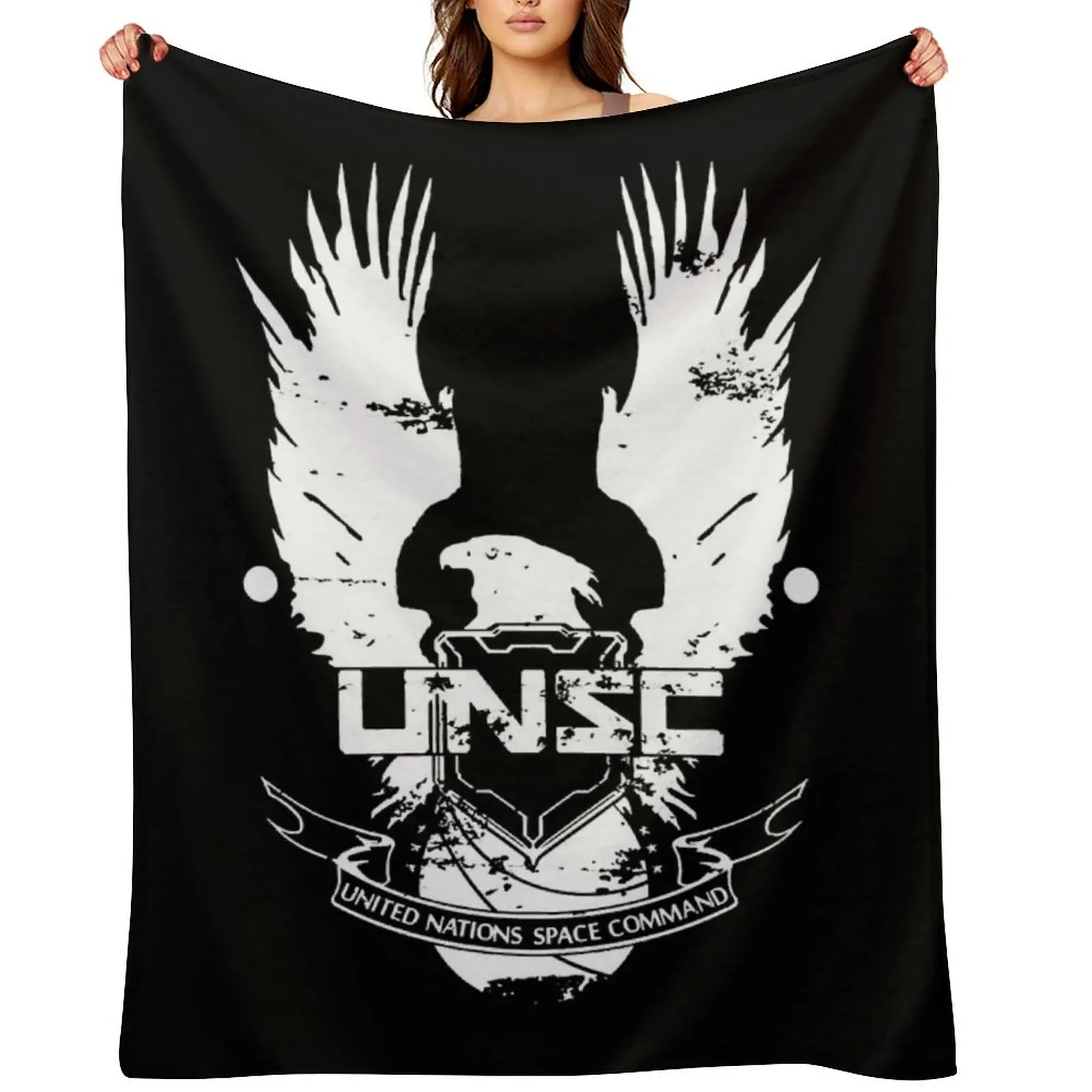 

Halo UNSC Worn Logo High Quality Throw Blanket cosplay anime Thermal For Sofa Thin Hairy Blankets