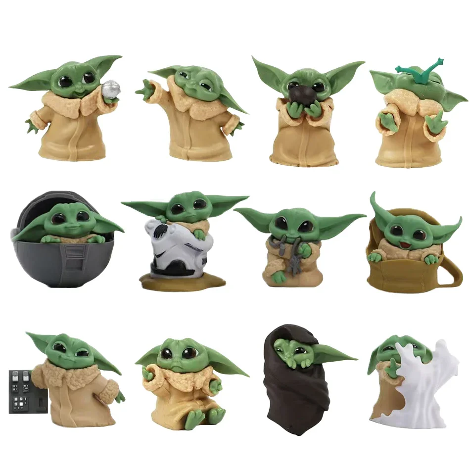 2Style 6 szt./zestaw Figurki Anime Disneya 5-8 cm Zabawka Mistrz Baby Yoda Darth PVC Kolekcja Figur Akcji Mini Model Zabawka dla Dzieci Prezent