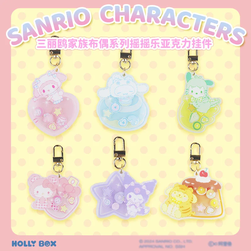 

Kawaii Sanrio Cinnamoroll Hello Kitty Cartoon Keychain My Melody Backpack Pendant Cute Creative Birthday Gift for Boys and Girls