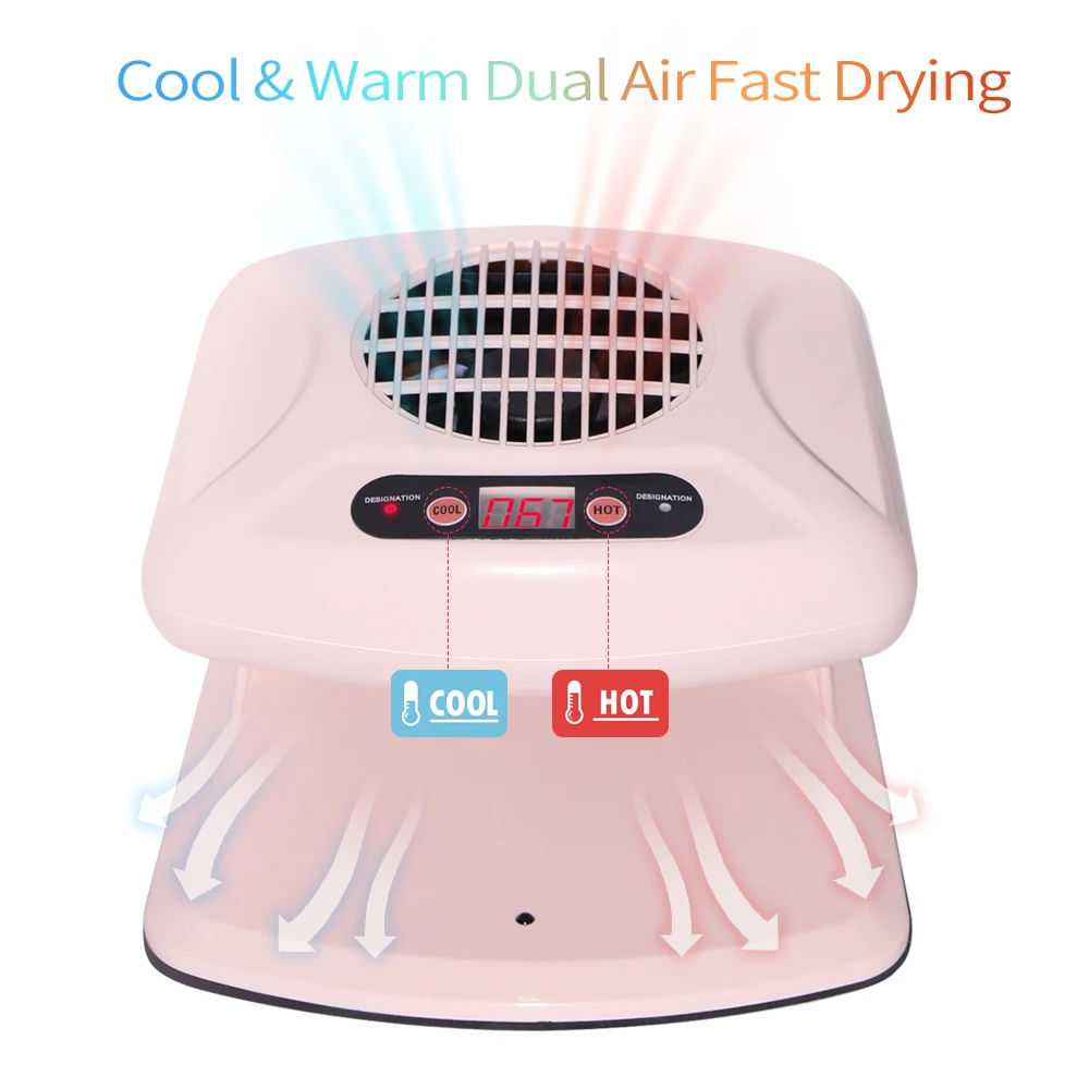 LULAA 300W Cold Hot Air Nail Art Dryer Single Hand Warm Cool Wind Nail Polish Drying Fan Automatic Infrared Sensor Fast Curing