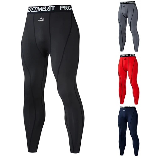 SPORTIF 남성용 보디빌딩 롱팬츠, 피트니스 압축 레깅스, 기차 운동복, 남성 근육 살아있는 탄성 스키니 타이즈 